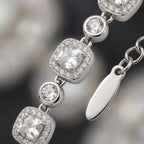 Champagne Crystal Halo Link Bracelet in Warm Gold Finish